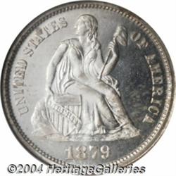 1879 10C MS67 Prooflike NGC. The icy-white