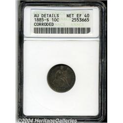 1885-S 10C--Corroded--ANACS. AU Details, Net