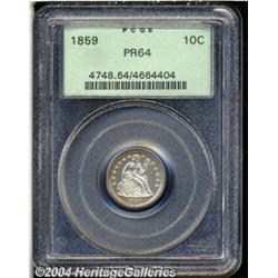 1859 10C PR64 PCGS. Just the slightest hint of