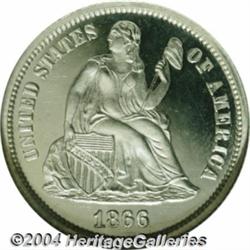 1866 10C PR67 Deep Cameo NGC. Ahwash-2. A tiny