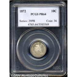 1872 10C PR64 PCGS. The obverse has light
