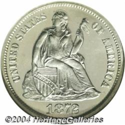 1872 10C PR67 Cameo NGC. Ex: P. Kaufman. There