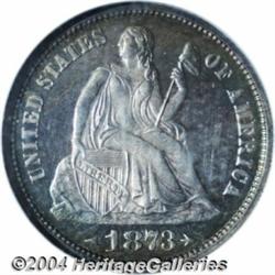 1873 10C Arrows PR65 NGC. A beautifully toned