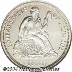 1886 10C PR67 Cameo NGC. One of only 886