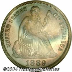 1889 10C PR68 NGC. Ex: P. Kaufman. This is a