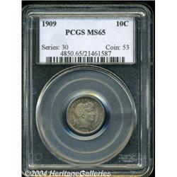 1909 10C MS65 PCGS. Light purple and blue