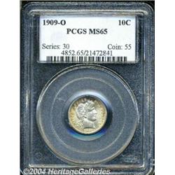 1909-O 10C MS65 PCGS. Rich golden-brown colors