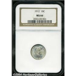 1912 10C MS66 NGC. Well struck and highly