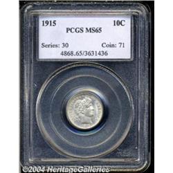 1915 10C MS65 PCGS. Very light gray toning