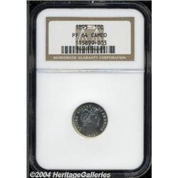 1895 10C PR64 Cameo NGC. Brilliant,