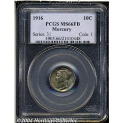 1916 10C MS66 Full Bands PCGS. Rich aqua and