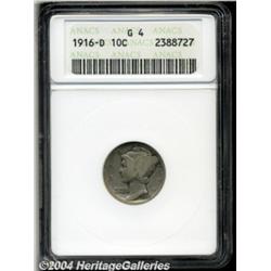 1916-D 10C Good 4 ANACS. A well worn but