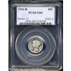 1916-D 10C Good 4 PCGS. This popular, key-date