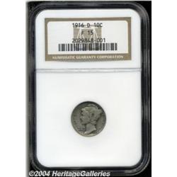 1916-D 10C Fine 15 NGC. A very nice example of