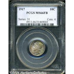 1917 10C MS66 Full Bands PCGS. Varying shades