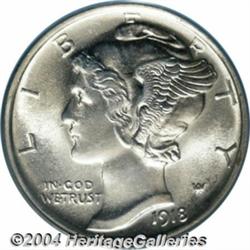 1918-D 10C MS64 Full Bands PCGS. Sharply