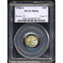 1918-S 10C MS66 PCGS. Boldly struck, if