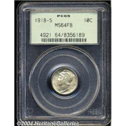 1918-S 10C MS64 Full Bands PCGS. Highly