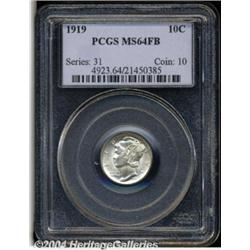 1919 10C MS64 Full Bands PCGS. Well struck,