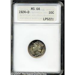 1924-D 10C MS64 ANACS. Boldly struck, with