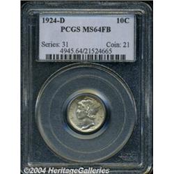 1924-D 10C MS64 Full Bands PCGS. Lovely, even