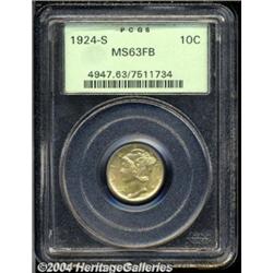 1924-S 10C MS63 Full Bands PCGS. Well-struck
