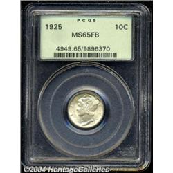 1925 10C MS65 Full Bands PCGS. Well struck and