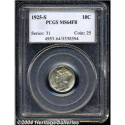 1925-S 10C MS64 Full Bands PCGS. Extremely