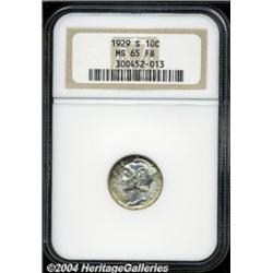 1929-S 10C MS65 Full Bands NGC. A brilliant
