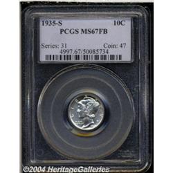 1935-S 10C MS67 Full Bands PCGS. A blazing
