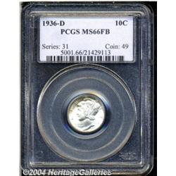 1936-D 10C MS66 Full Bands PCGS. Bright,