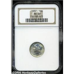 1937 10C MS68 NGC. Wisps of golden-orange