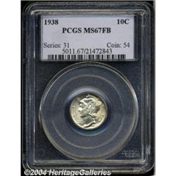1938 10C MS67 Full Bands PCGS. Brilliant