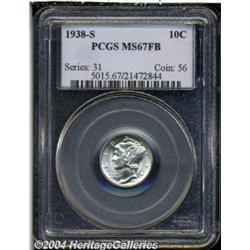 1938-S 10C MS67 Full Bands PCGS. A radiant,