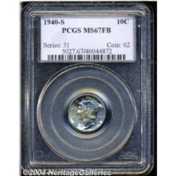 1940-S 10C MS67 Full Bands PCGS. Splashes of