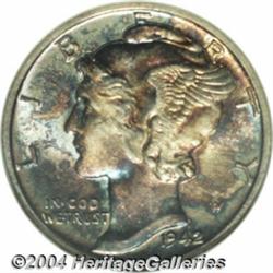 1942/1-D 10C MS64 Full Bands NGC. Both sides