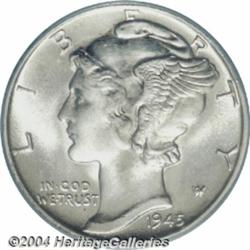 1945 10C MS66 Full Bands PCGS. During World