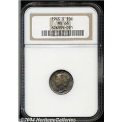 1945-S 10C MS68 NGC. A phenomenal blend of