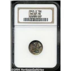 1945-S 10C MS67 Full Bands NGC. Bands of