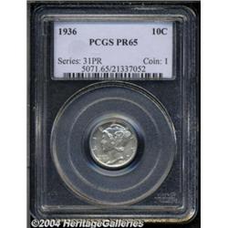 1936 10C PR65 PCGS. Brilliant, chrome-like