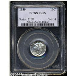 1939 10C PR65 PCGS. Mostly brilliant and