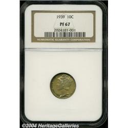 1939 10C PR67 NGC. Light, golden toning with