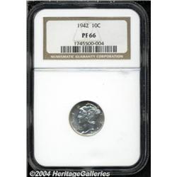 1942 10C PR66 NGC. Brightly mirrored and