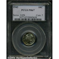 1942 10C PR67 PCGS. This superb Gem displays a