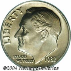 1982 10C No P MS68 PCGS. Medium apricot and