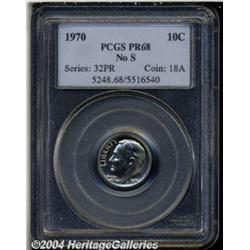1970 10C No S PR68 PCGS. It is estimated that