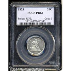 1875 20C PR63 PCGS. First year of issue and a