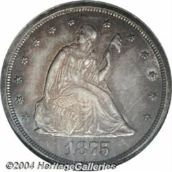 1875-S 20C PR60 Details, Artificial Toning,