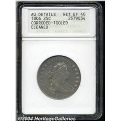 1806 25C--Corroded, Tooled, Cleaned--ANACS. AU
