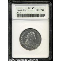 1806 25C XF45 ANACS. B-2, R.4. The obverse is